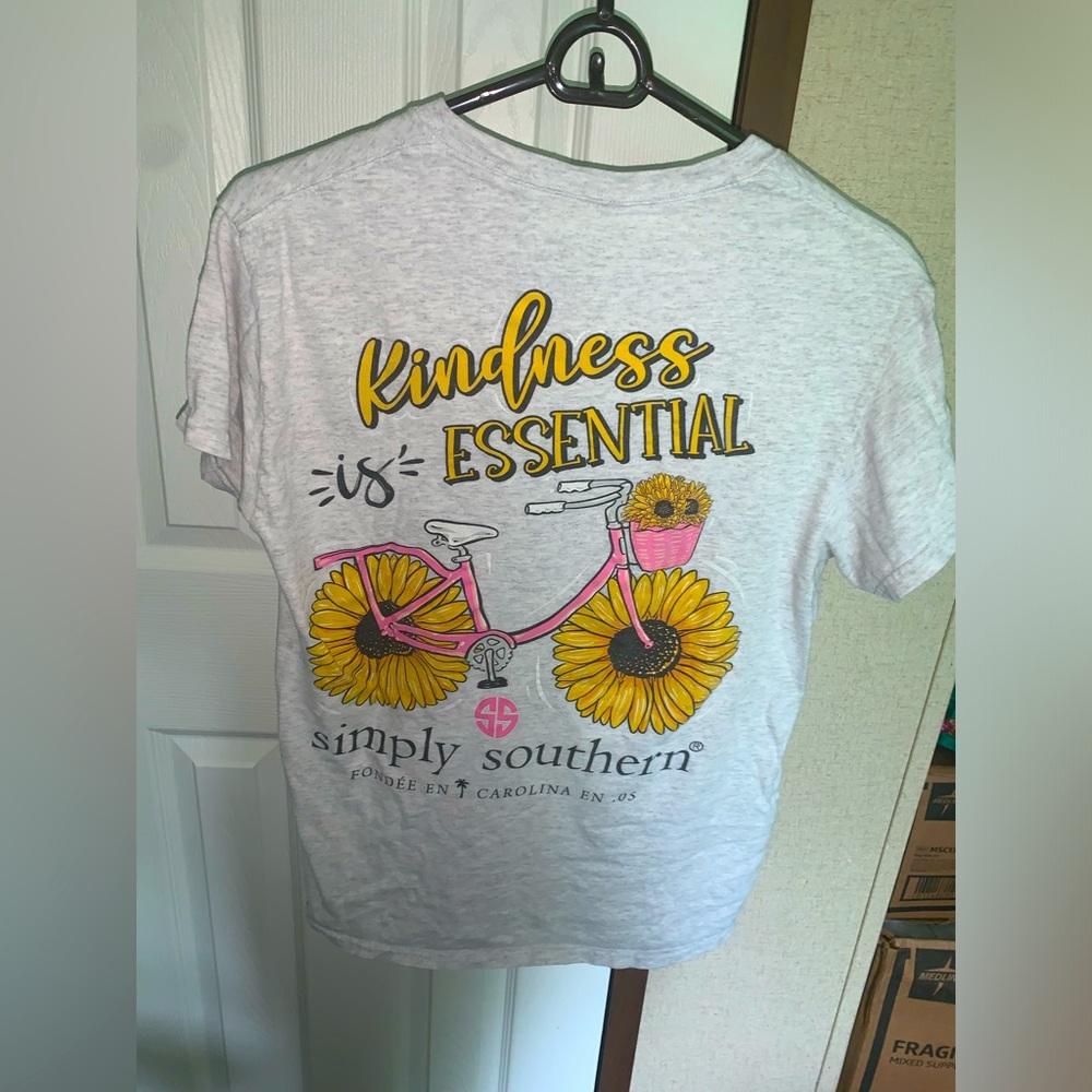 Simply Southern Gray and Yellow Short Sleeve Tee